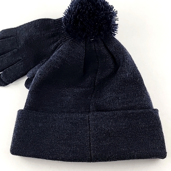 ⭐️3/ $30⭐️ PUMA Youth Knit Navy Blue Hat & Gloves Matching Set - Picture 2 of 11